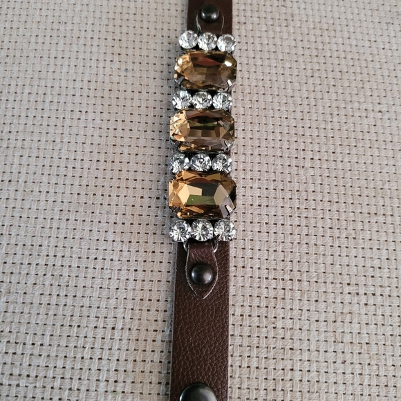Crystal Leather Bracelet. Adjustable. New - Picture 4 of 4